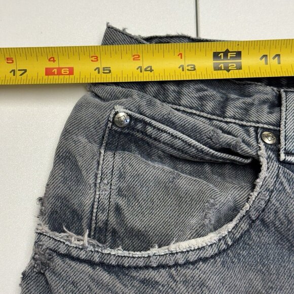 Vintage Anchor Blue Baggy Jeans Mens 32x43 Distressed Patchwork Y2K Skate - Picture 13 of 16